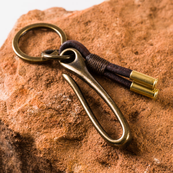 Sage Belt Hook • Leather • .22 Brass