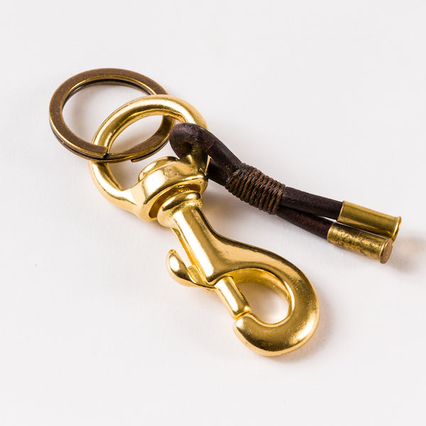 Flint Keychain • Leather • .22 Brass