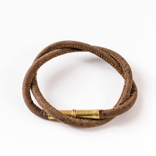 Flint Wood Bracelet • .22 Brass • Natural