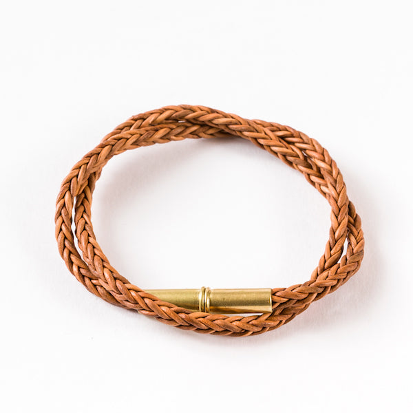 Flint Braided Bracelet • .22 Brass • Brown