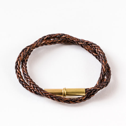 Flint Braided Bracelet • .22 Brass • Brown